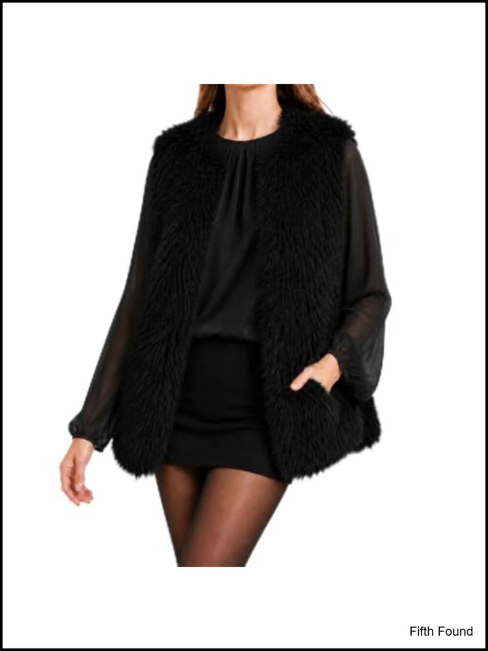 Faux Fur Vest Sleeveless Open Front Layering Women's Winter Warm Outerwear